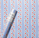 Red White and Blue Stripe Floral Botanical Wrapping Paper