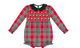 Girls Christmas Plaid Smocked Pearl Bubble