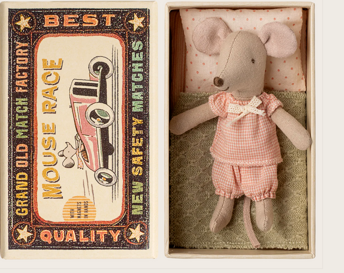 Little sister mouse in matchbox