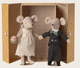 Wedding mice couple in box, Mum and Dad