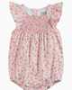 Floral Strawberry Smocked Flutter Romper