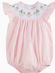 Pink Strawberry Vine Smocked Romper