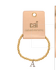 Gold w/silver charm Combo beads on beads two tone initial bracelet