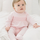 Baby Girl Pink Smocked Footie - Soft Pima Cotton