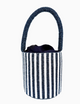 New England Navy Stripes The Nantucket - Beaded Bucket Bag