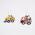 Santa Bulldozer & Dump Truck Orn Glass, 5