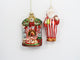 Santa or Fireplace Orn, Glass, 6"