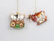 Cow & Wagon Orn, Glass, 3.5", 4.5"
