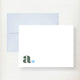 Sage + Cornflower Chunky Dot Initial Note Card