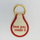 Love You, Mean It Embroidered Key Tag