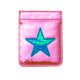 Iridescent Pink with Blue Star Phone Wallet