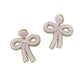 Pink & White Bow Earrings