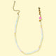 Beaded Necklace - White Opal + Multi-Colored Beads - Maggie