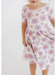 Short Sleeve Twirl Dress in Lavender Blooms