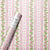 Pink and Green Rosebud Bow Stripe Floral Wrapping Paper Roll
