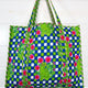 Blue Checkered Tiger Tote Bag | Quilted Reversible Tote
