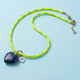 Cord Necklace - Yellow + Green w/ Heart Charms - Blakely