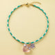 Teal w/ Heart + Star Charms - Blakely - Blakely cord necklace