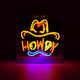 'Howdy' Glass Neon Sign