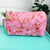 Pink Floral Quilted Makeup Bags | Cosmetic Toiletry Bag
