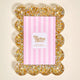 Gold Glitter Rectangle Scalloped Acrylic Frame-