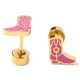 Cowboy Boot Stud Earrings - Hypoallergenic, Flat Back