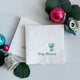 Merry Christmas Coup Glass & Bow Cocktail Napkin