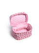 Cosmetic Travel Case / Makeup Bag - Red Cherries - Pink