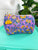 Purple Floral Print Quilted Makeup Bags | Cosmetic Toiletry Bag