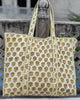 Cream/Taupe Printed Cotton Bag Shopping Bag Quilted Bag Travel Bag