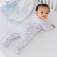 Tiny Tailgater Print Zip Footie - Light Blue