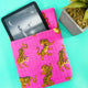 Pink Tiger Book Sleeve Cover | Ebook Cover Case | Quilted Ebook Holder