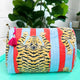 Blue/Red Tiger Quilted Makeup Bags | Cosmetic Toiletry Bag