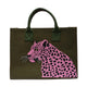 Pink Olive/Multi - Beaded Cheetah tote