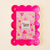 Hot Pink Confetti Rectangle Scalloped Acrylic Frame