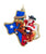 Glass Texas Santa Ornament