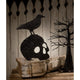 Halloween Crow on Skull Silhouette