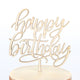 Happy Birthday Script Maple Wood Cake Topper
