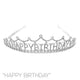 Silver Happy Birthday Rhinestone Tiara