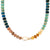 Candy Rainbow Gemstone Beaded Necklace with Pearl Accent