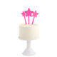 Neon Pink Large Stars Cake Toppers