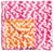 Modern Moire Fuchsia/Orange Reversible Fabric Cotton Tablecloth 70.5 X 70.5 Inch