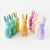 Flocked Pastel Button Nose Bunny, Med PVC, 16"