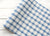 Blue Painted Check Paper Runner