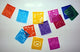 MINI TRADITIONAL PAPER CUT OUT  GARLAND WITH 12 FLAGS 4.5 " x 3.5"