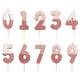 Rose Gold Glitter 0-9 Number Candle