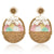 Easter Egg Basket Fabric Post Earrings