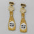New Year Champagne Bottle Seed Beaded Earrings